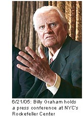 Billy Graham speaks at NYC press conference